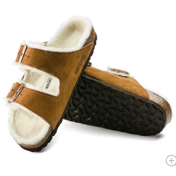 Birkenstock NWOT Arizona Suede/Shearling slides. Women’s size 36. New- no tag. - Picture 3 of 8